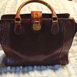 Vintage Brahmin Elegant Brown Leather Handbag